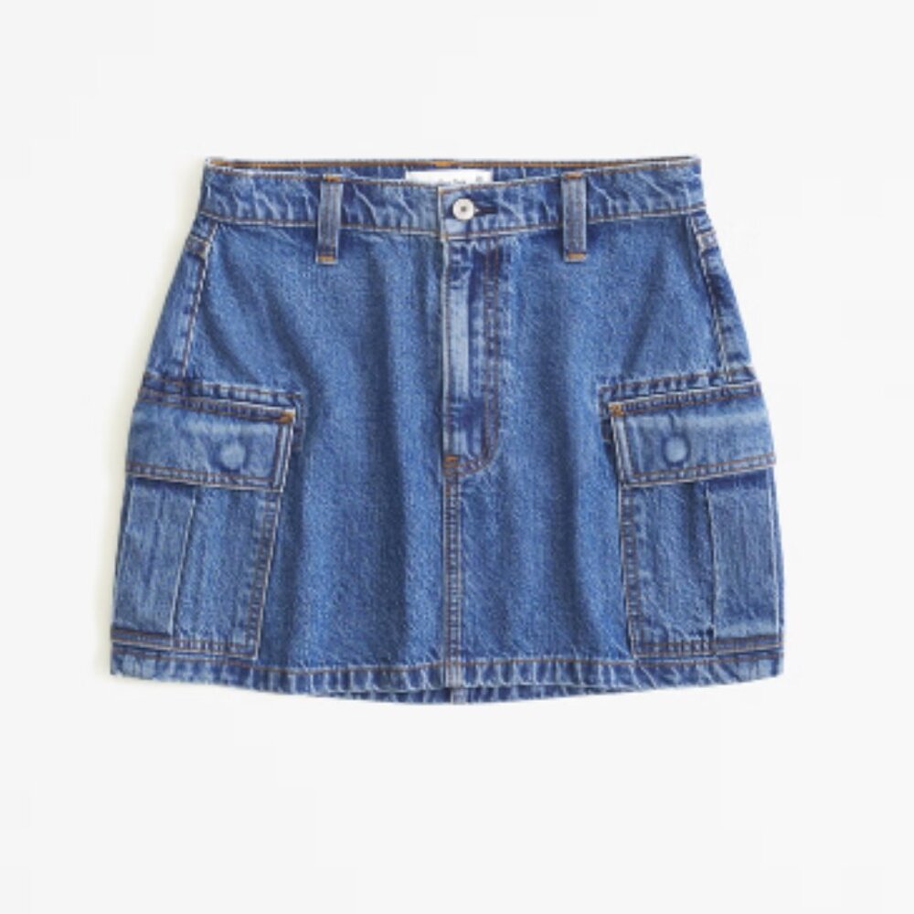 NWT Abercrombie Cargo Pocket Denim Mini